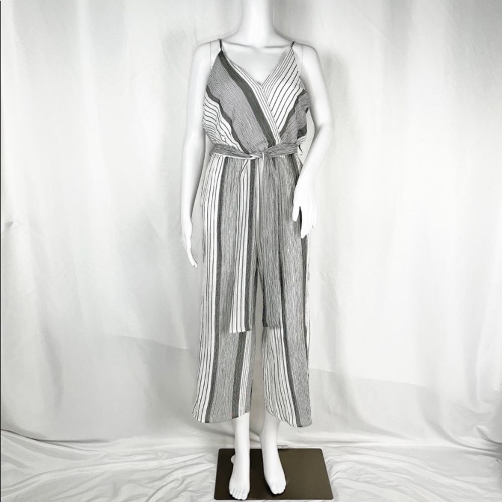 Sienna Sky White and Black Stripe Jumpsuit